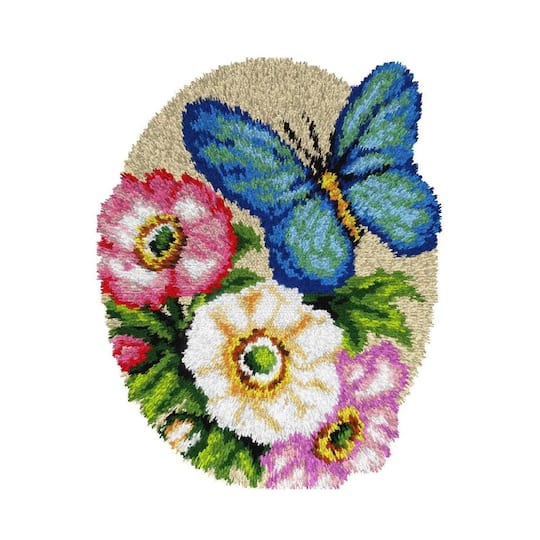 Orchidea Butterfly Latch Hook Rug Kit